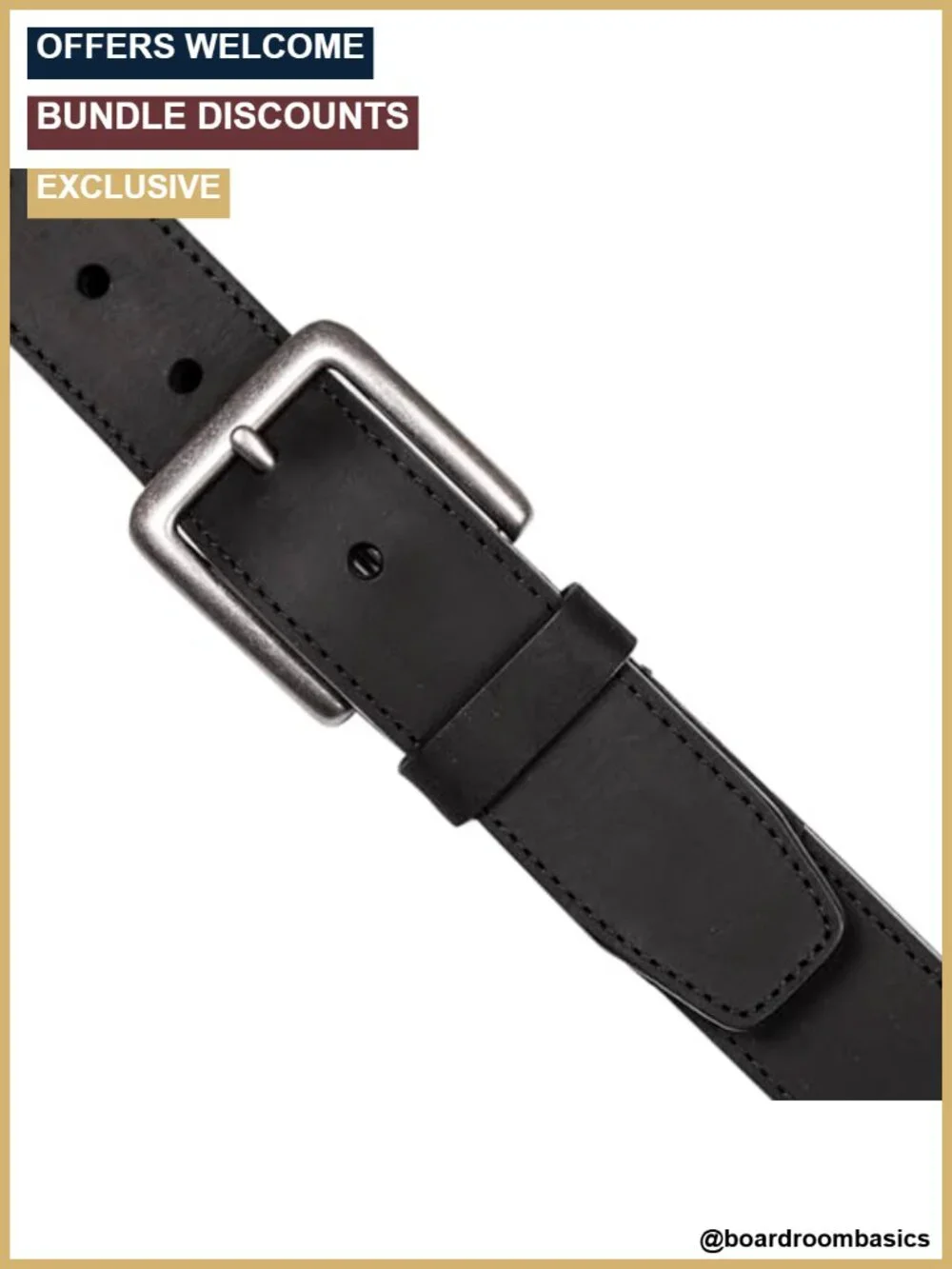 Full Grain Leather Heavy Duty Work Belt Metal Buckle Durable Classic